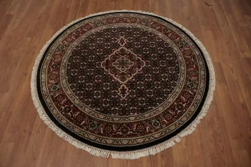 Ornate Dark Tabriz Mahi Oriental Rug 4x4 Classic Home Decor