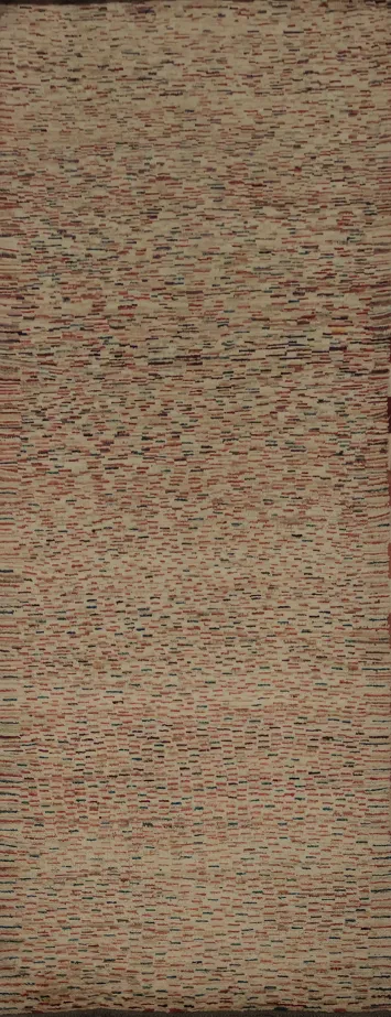 Elegant Earth-Toned Handcrafted Gabbeh Runner Rug 3x9