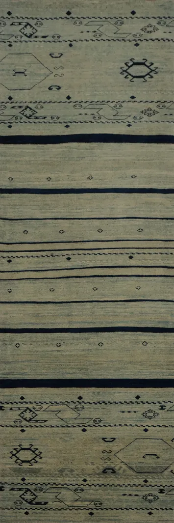 Add Depth and Style with Geometric Gabbeh Runner Rug 3x10