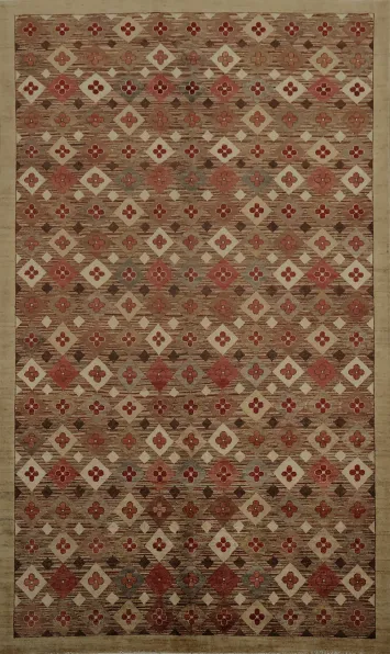 Geometric Contemporary Area Rug 7x10 with Rich Earthy Hues