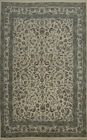 Timeless Kashan Large Area Rug 9x12 Detailed Ornamentation