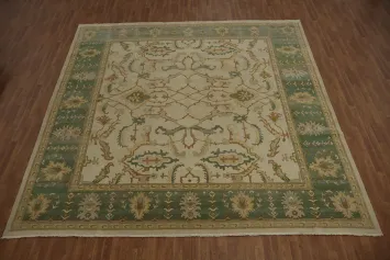 Classic Floral Ziegler Large Rug 12x12 with Rich Green Accents