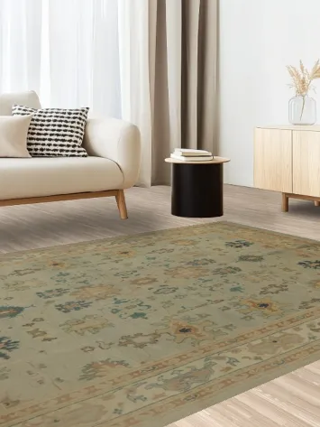 Antique Look Ziegler Area Rug 6x8 with Earthy Tones Accent