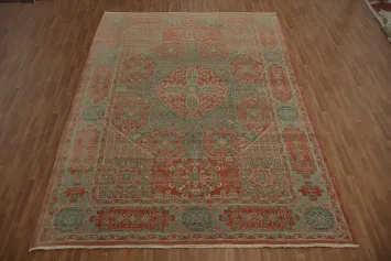 Large Ornate Oushak Area Rug 10x14 with Geometric Design