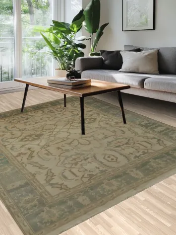 Exquisite Ziegler Area Rug 8x9 with Ornate Floral Design