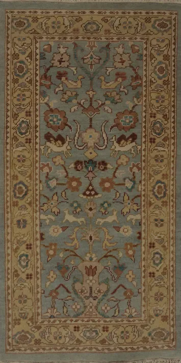 Wool Ziegler Antique Look Rug 2x4 with Elegant Border Design