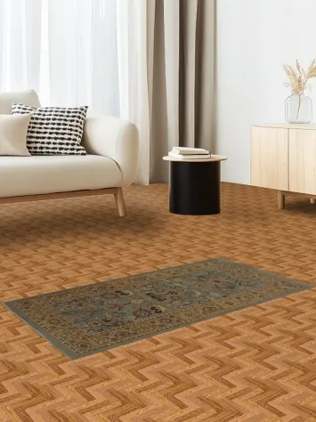 Wool Ziegler Antique Look Rug 2x4 with Elegant Border Design