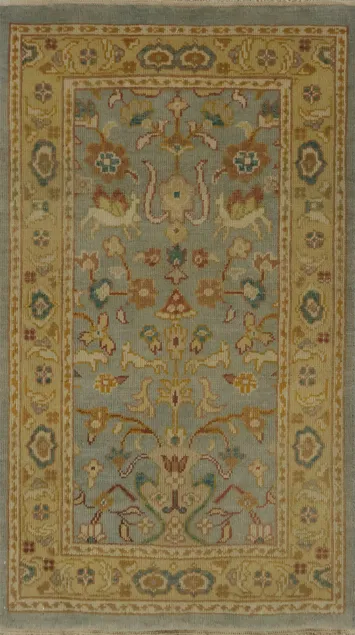 Handmade Antique Look Ziegler Rug 2x3 Elegant Floral Ornaments