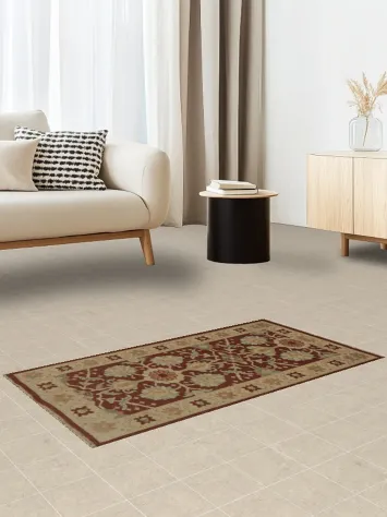 Classic Red and Beige Egyptian Rug 2x4