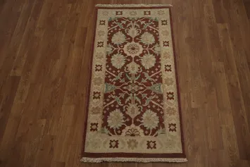 Traditional Antique Look Oushak Egyptian Rug Featuring Botanical Motifs 2x4