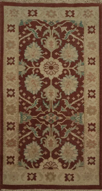 Traditional Antique Look Oushak Egyptian Rug Featuring Botanical Motifs 2x4