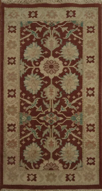 Beautiful Antique Look Oushak Accent Rug with Luxurious Floral Motif 2x4