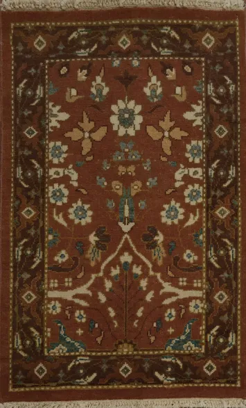 Luxurious Deep Rust Oushak Accent Rug 2x3