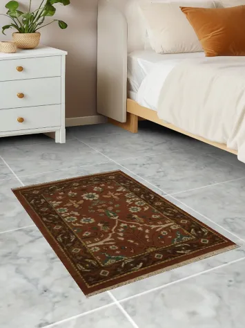 Luxurious Deep Rust Oushak Accent Rug 2x3