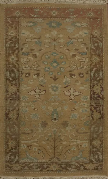 Sophisticated Earthy Rug with Detailed Ornamental Motifs 2x4