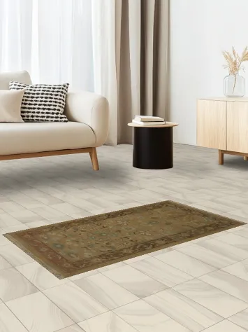 Sophisticated Earthy Rug with Detailed Ornamental Motifs 2x4