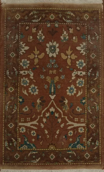 Richly colored rug adding warmth with traditional patterns 2x3