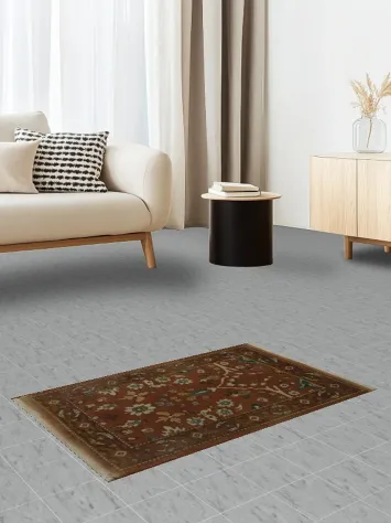 Richly colored rug adding warmth with traditional patterns 2x3