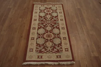 Traditional Red Rug with Sophisticated Floral Design 2x4