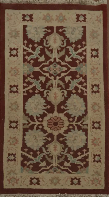 Stylish Accent Rug in Warm Red with Intricate Floral Details 2x4