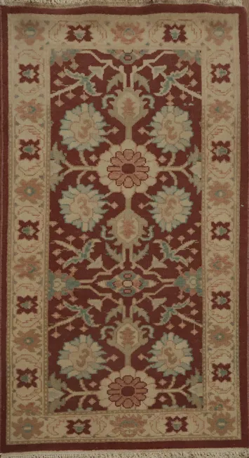 Sophisticated Red and Cream Ziegler Oriental Rug 2x4