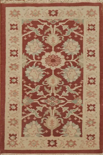 Intricate Floral Designs on a Warm Red Traditional Rug 2x4