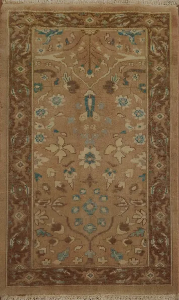 Elegant Earth-Tone Vegetable Dye Foyer Rug 2x3