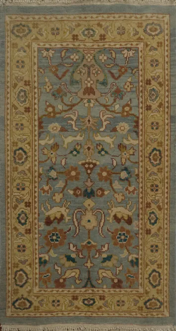 Handcrafted Artistic Blue Egyptian Rug Perfect for Traditional Home Decor 2x3