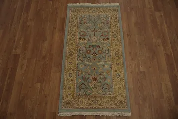 Charming Antique Look Blue Egyptian Rug with Intricate Design Details 2x4