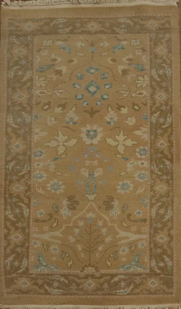Classic Brown and Blue Rug Featuring Timeless Design 2x4