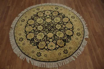 Floral Round Ziegler Oriental Rug 4x4 in Rich Color Tones