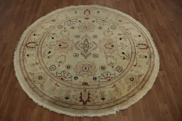 Timeless Round Peshawar Oriental Rug 5x5 Classic Ornamentation