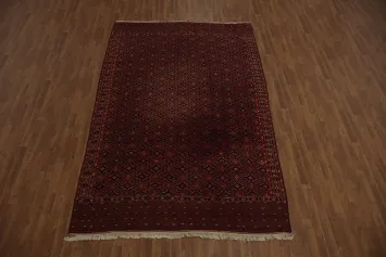 Elegant Traditional Sumak Area Rug with Rich Red and Geometric Patterns 7x11