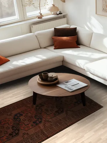 Vintage Charm Classic Balouch Geometric Pattern Brown Rug 4x7