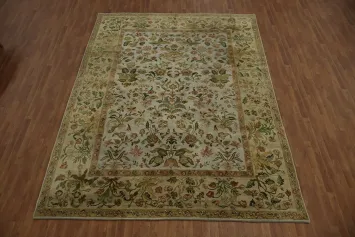 Exquisite Handcrafted All-Over Agra Rug with Classic Floral Design 9x12