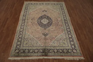 Elegant Vintage Pure Silk Kashmir Area Rug 6x8