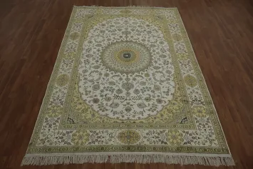 Luxurious Silk Kashmir Artisan Rug Crafted with Fine Details and Elegance