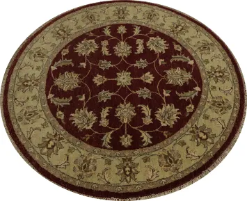 Elegant Round Rug with Intricate Floral Design Inspired by Nature 4x4 ftt
