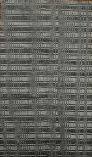 Contemporary Gray Rug with Subtle Textured Stripes Design 10x13