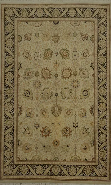 All-Over Floral Light Green Ziegler Area Rug 6x9