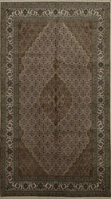 Rich Brown and Green Rectangular Rug for Living Room Decor 6x9