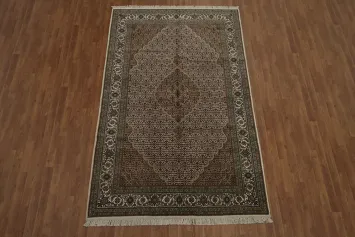 Rich Brown and Green Rectangular Rug for Living Room Decor 6x9