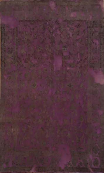 Over-Dyed Purple Vintage Rug with Exquisite Floral Patterns 10x13