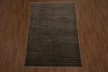 Elegant Minimalist Striped Gabbeh Rug for Modern Interiors 6x8