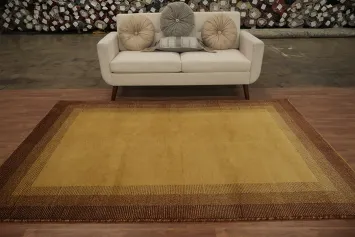 Warmth and Style Earthy Tones Gabbeh in a Classic Rectangular Rug 6x8