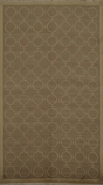 Chic Brown Nepalese Rug with Intricate Circular Designs 5x8