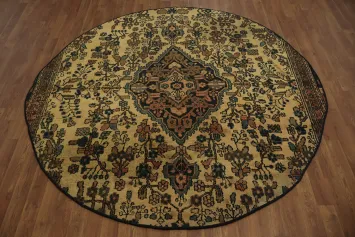 Vintage Hamedan Persian Roud Rug 7x7 ft