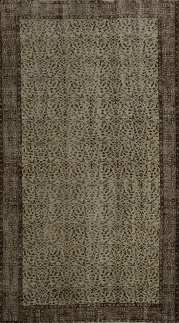 Elegant Vintage-Inspired Distressed Vintage Turkish Rug 6x9