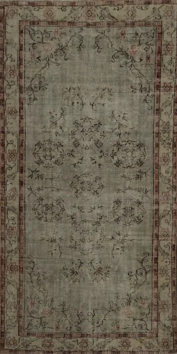Vintage Elegance: Antique Look Distressed Turkish Area Rug 6x9