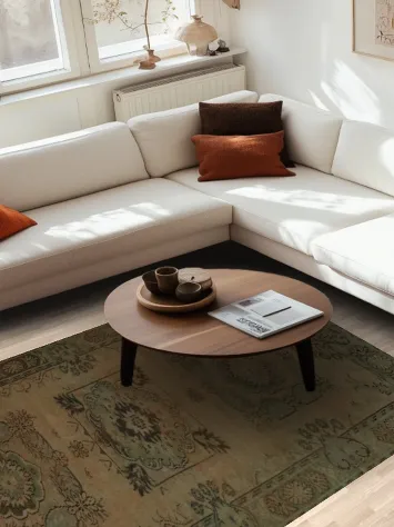 Elegant Vintage Distressed Decorative Area Rug Earthy Tones 6x9